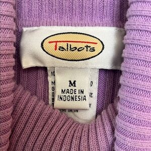 Talbots Lavender Ribbed Turtleneck Sweater